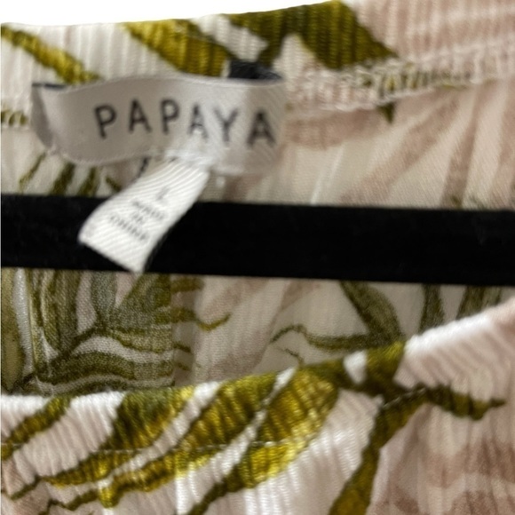 Papaya Leaf Print Strapless jumpsuit size large 100% Rayon - Picture 3 of 6